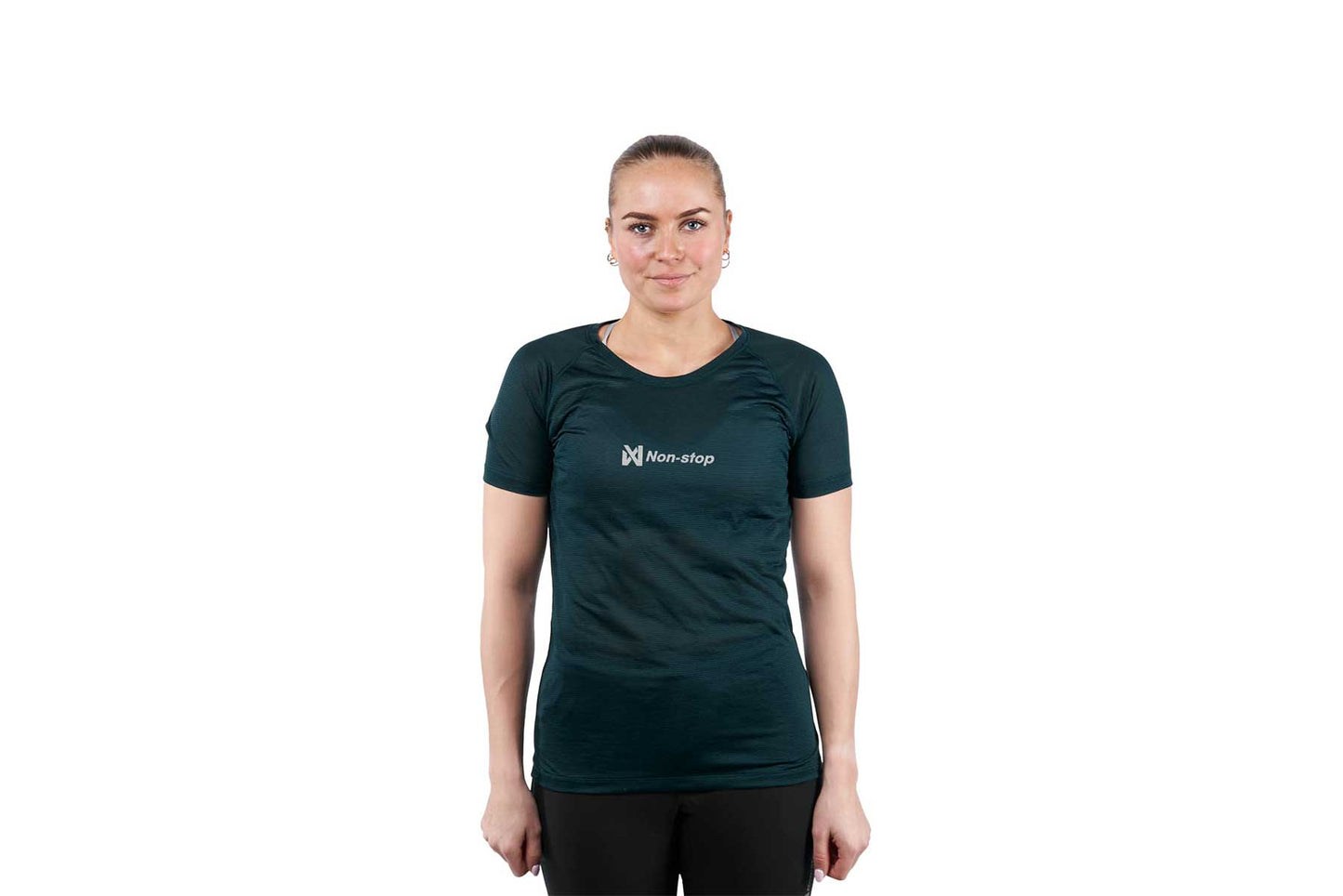 Camiseta CaniX Tech tee teal Women's por delante, chica