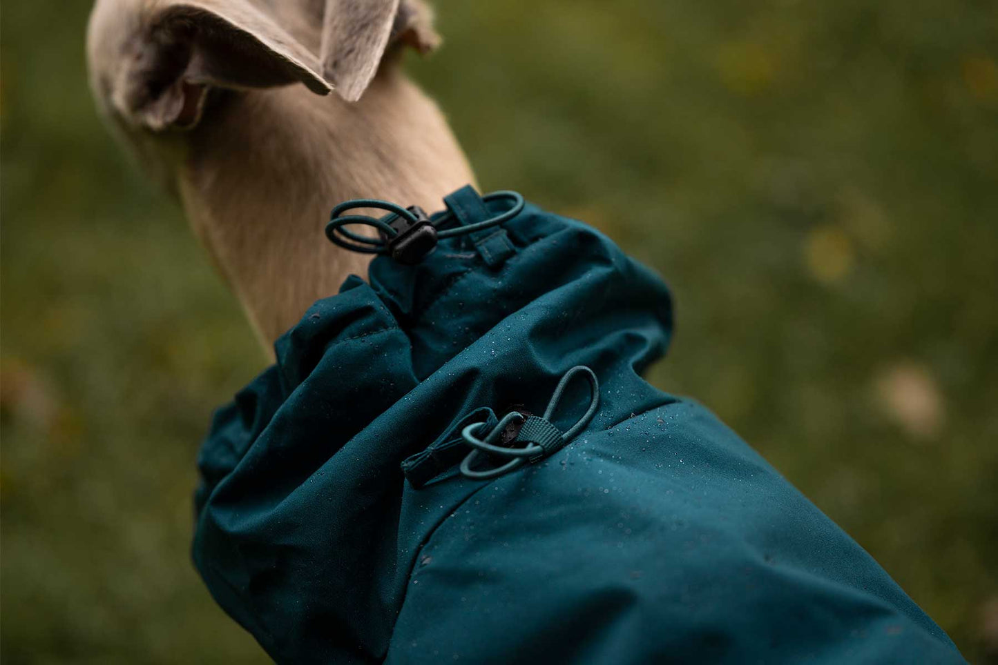 Ajuste del cuello del Fjord lined raincoat teal impermeable térmico
