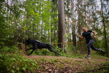 Mujer corriendo canicross