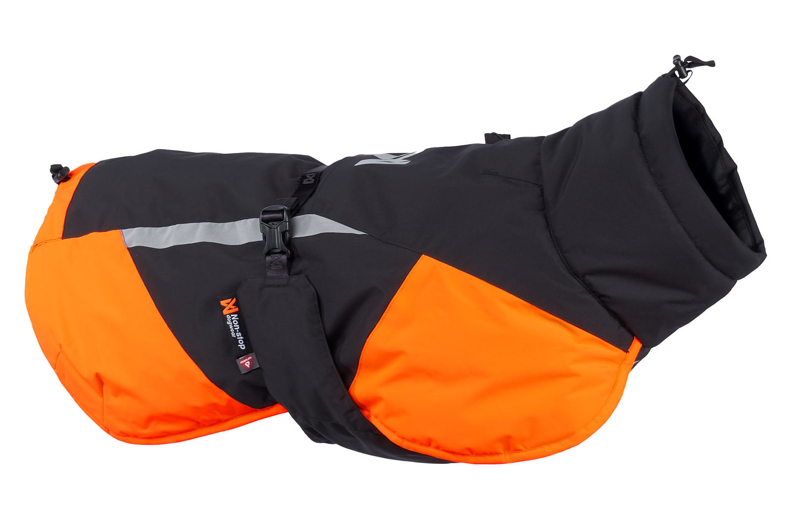 Chaqueta impermeable para perros Glacier Jacket 3.0 vista lateral black orange